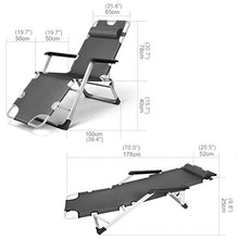SHUAIIJUAN Sedia per il tempo libero domestico Garden Lounge Chairs esterna pieghevole reclinabile Angolo regolabile Sdraio da spiaggia for la piattaforma 396lbs Patio Beach Yard di supporto, nero