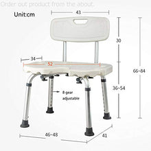 BESTSOON - Sgabello da doccia per anziani con schienale regolabile in altezza in lega di alluminio antiscivolo per anziani disabili incinte donne in gravidanza bagno WC sgabello da bagno