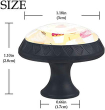 Delicious Cupcakes Cherry Yellow Pomelli per Porta Set di 4 Pomelli per Mobili Manopole per Cassetti Cucina Armadio Vetro