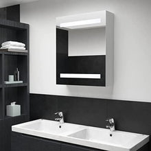 vidaXL Armadietto Bagno con Specchio e Luci LED con Ante e Ripiani Interni Elegante Moderno Funzionale Mobiletto Pensile 50x13,5x60 cm MDF e Melamina