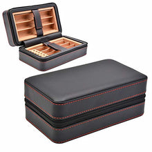 Cigar Box di stoccaggio Cuoio Cigar Humidor di Legno Legno di Cedro 6 Stick Marrone Nero Perfetto da Usare in Ufficio e Camera da Letto (Color : Brown, Size : 18.6x10x8cm)