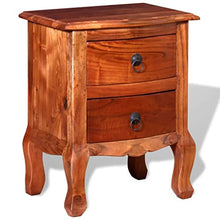 vidaXL Comodino con 2 Cassetti in Legno di Acacia Cassettiera Tavolino Letto