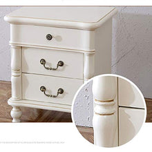 Dsrgwe Comodino Camera da Letto, Comodino Semplice di Legno Solido, Armadio Bianco della Camera da Letto di Avorio Bianco Due cassetti