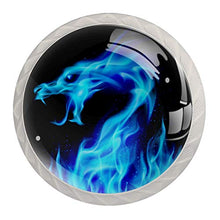 Maniglie per cassetti Manopole per cassetti Manopole rotonde Confezione da 4 per armadietto, cassetti, cassettiere, cassettiere ecc. drago blu fuoco