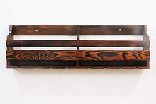 Hyzb Legno for Il Vino Rack, Bicchiere da Vino e Bottiglia di Vino Display Rack, Legno di Pino, Muro Mounte, 8 Bottiglia 8 Long STEM Supporto di Vetro (Charcoal Noce a Colori, 8 Bottiglia = 80 cm)