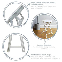 Harbour Housewares Sgabello Pieghevole Rotondo e Compatto - Bianco - 4 Pezzi
