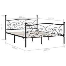 Tidyard Struttura Letto Matrimoniale Francese in Metallo Nero con Doghe 200x200 cm,Giroletto Matrimoniale in Mettallo 200x200 cm,Letto con Doghe,Struttua Letto Matrimoniale in Metallo 200 x 200 cm