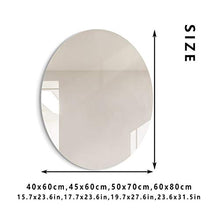 WWWRL Specchio Ovale Senza Cornice Specchio da Bagno, Specchio Cosmetico da Parete per Bagno, Vanità, Soggiorno, Specchio in Vetro A Parete 40x60cm, 60x80cm, 50x70cm