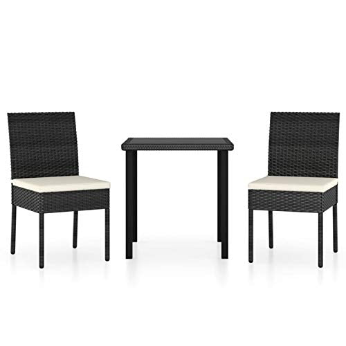 Tidyard Set Mobili in Rattan da Esterno con Tavolino,2 Poltrone e Divano con Cuscini,per Giardino,Terrazza e Balcone,Set Tavolo da Pranzo Esterno