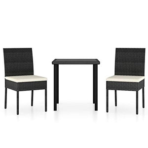 Tidyard Set Mobili in Rattan da Esterno con Tavolino,2 Poltrone e Divano con Cuscini,per Giardino,Terrazza e Balcone,Set Tavolo da Pranzo Esterno