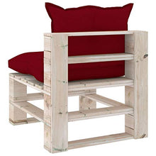FAMIROSA Divano Centrale da Giardino Pallet con Cuscini in Legno di Pino-6078
