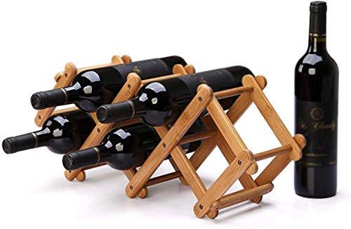 Scaffale Legno Porta Vino Pratico Scaffale Per Bottiglie Di Vino Porta Bottiglie E Vetro- Portabottiglie Pieghevole, Contiene 5 Bottiglie Di Vino Rosso