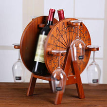 ASDFY Portabottiglie in Legno Ruota panoramica Ornamenti Artigianali Portabottiglie per Vino Casa Soggiorno Portabicchieri sospeso Portabottiglie da Tavolo