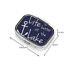 Scatola quadrata per pillole Medicine Case Classy Life is Better at The Lake Fashion Organizer per pillole da viaggio per integratori di vitamine