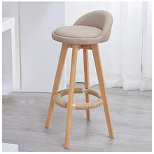 BDLYZ Yxsd Sedia Bar, Seggiolone, Seduta in Legno Massello + Cuoio, Rotazione A 360 Gradi (Color : Light Gray - Cloth)