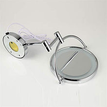 Specchio per il trucco Specchi da bagno Specchi ingrandimento Decorazione della parete Decorazione della parete Ottone rotondo LED Lighting Specchio illuminante Specchi per le donne Trucco Assistente