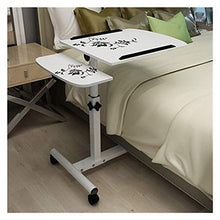 SXGKY Pieghevole da Tavolo Computer Portatile Registrabile Laptop Desk Ruota Portatile Ping può Essere Sollevato in Piedi Desk 64 * 40CM Scrivania Portatile FF (Color : White)
