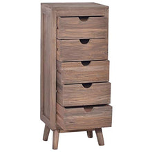 vidaXL Credenza con 5 Cassetti 40x30x100 cm in Legno Massello di Teak