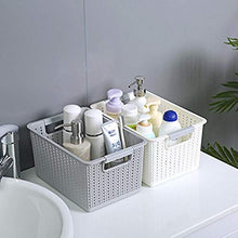 XIXIAO - Cesto portaoggetti in plastica in rattan, per camera da letto, per armadi, cassetti, armadio, cassettiera, 27 x 18,5 x 14,2 cm, colore: Bianco