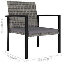 FAMIROSA Sedie da Pranzo per Giardino 4 pz in Polyrattan Grigio-5113
