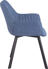 CLP Poltrona Soggiorno Design Lancy in Stoffa I Sedia Pranzo Imbottita con Braccioli E Telaio in Metallo I Sedia Rétr, Colore:Blu