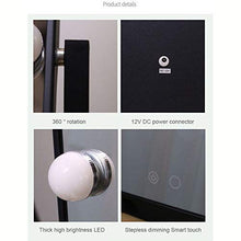 Specchio per Trucco Professionale a LED Specchio a LED Design di Ricarica 9 luci a LED 3 Colori dimmer graduali Rotazione Angolo di 360 ° Specchio Quadrato a Mezza Lunghezza e Grande