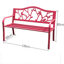 Panchina da esterno per terrazza, panchina in metallo per 2 persone, sedile da giardino per esterni con braccioli e schienale, design a forma di uccello rosa, adatto per interni ed esterni