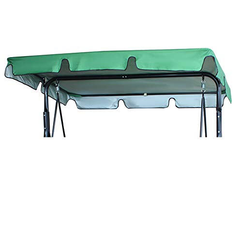 Copertura Tetto Dondolo Impermeabile 164x114x15cm Tettuccio Dondolo per Ricambio in 210D Oxford Parasole Dondolo Giardino Anti-UV Anti-Acqua (verde, 164x114x15cm)