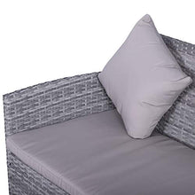Outsunny Set 5 Pezzi Salotto da Esterno con 2 Divani 1 Tavolino 2 Sgabelli, Mobili da Giardino in Rattan Grigio