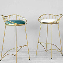 yunyu Sedia da Ufficio,Sgabello da Bar Alto Modern Art Altezza Piatto 65 cm (26 Pollici), Struttura in Ferro con Cuscino in Velluto, Oro, utilizzato per ristoranti, Bar, caffetterie, Reception