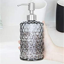 FTTKGRL Dispenser Sapone Realizzato in Vetro,Dispenser di Sapone per Mani con Pompa in Acciaio Inox,Dispenser di Sapone per Bagno, Toilet o Cucina (Grigio Scuro)