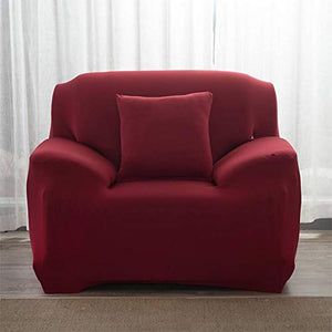 Cafopgrill Copridivano all-Inclusive 1 2 3 4 Coprivaso Seater Divano Lavabile, antiacaro e Antirughe Vino Rosso Rimovibile(1 Seater £º90-140cm)