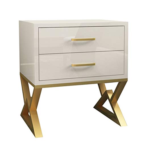 Comodino Legno massello Bianco Nordico Luce Camera da Letto Camera da Letto Mini Armadietto for Hotel in Ferro FANJIANI