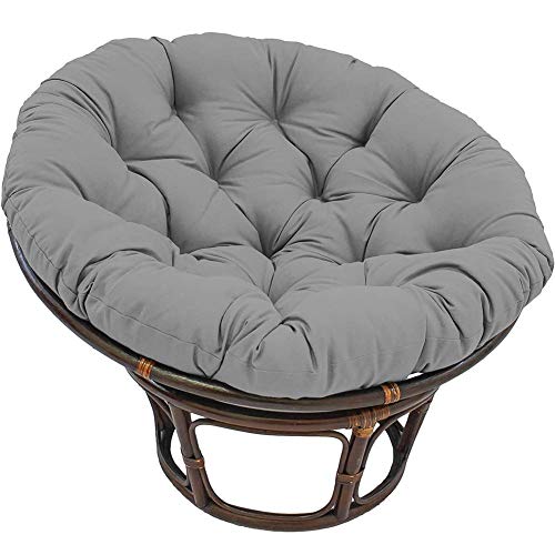 Yxxc Cuscino per Sedia Papasan, Impermeabile, Confortevole, Rotondo, Appeso all'uovo, Amaca, Cuscino per Sedia, Cuscini per Seduta, con Lacci, per Patio Esterno, Giardino, Grigio D130cm