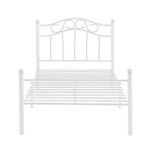 [en.casa] Letto Singolo Metallo 120x200 Bianco Letto per Ragazzi per Adulti