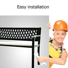 household products Sedia da Giardino per Esterni, panchina in Ferro, Seduta in Metallo e Schienale da Giardino, mobili da Balcone per terrazza a 3 posti, Forte Resistenza agli Agenti atmosferici