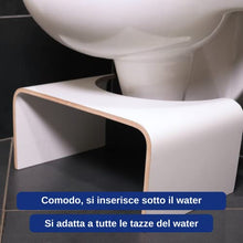 Well Care Sgabello Bagno Fisiologico Legno Bianco - Poggiapiedi Adulti per WC - Sgabellino Squatty da Toilette - Panchetto contro la stitichezza