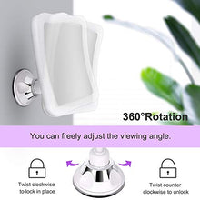 deweisn Specchio Ingranditore con Luce, Specchio per Il Trucco con Ventosa Naturale LED Rotazione di 360° Specchio Cosmetico Illuminato Ingrandimento 10X Portatile per Viaggio e Bagno(Quadrato)