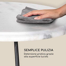 blumfeldt Patras Flower - Nature Edition, Tavolino da Giardino, Tavolino, Stile Bistrò, Marmo Bianco con Venature Grigie, Ideale per Interni ed Esterni, Resistente alle Intemperie, Bianco
