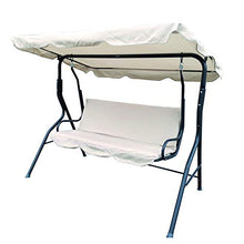 Mojawo Dondolo XXL da giardino Comfort Hollywood a 3 posti, con tetto imbottito, colore: antracite/beige