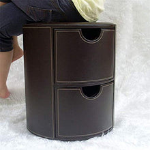 Stoccaggio Ottomano Con 2 Cassetti, Letto Ottomano Tabella Da Caffè Del Cubo Di Archiviazione, Sgabello A Piedi in Pelle,Nero