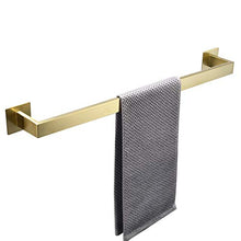 WOMAO portasciugamani Singolo Quadrato Senza Foratura portasalviette Autoadesivo Finitura Oro Spazzolato Superficie antiruggine, L60cm
