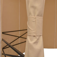 Festnight Gazebo Padiglione Esagonale con Tende Beige Richiudibile Telaio in Acciaio Verniciato da Giardino/Patio/Prato per Esterni 360x265 cm