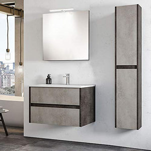 LIBEROSHOPPING.eu - LA TUA CASA IN UN CLIK Mobile da Bagno sospeso a 2 cassetti 62 cm con lavabo specchiera e Luce LED
