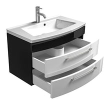 Set di mobili da bagno Malema bianco antracite con frontale arrotondato a 3 pz.