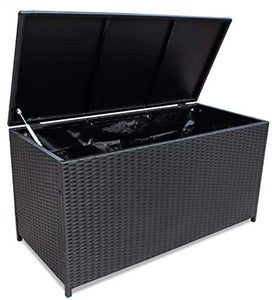 ZRB Baule da Giardino, Panca di stoccaggio del Giardino Versatile Premium Rattan Bench, Moderno Design del Patio Esterno del Patio Contenitore del Petto con Coperchio, Scatola del Ponte,Multibox