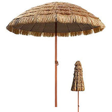 TX Ø 7.8ft/2.4m Tropical Spiaggia Hawaiana Paglia Ombrello Parasole, Esterna Impermeabile Ombra Sun per Garden Pool Patio Ombrelloni Rotonda con Tilt Funzione