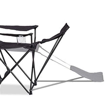 Relaxdays Sedia da Campeggio con Poggiapiedi, Pieghevole con Porta Bevande & Braccioli, Max. 120 kg, Nero