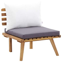 Tidyard Set 5 Pezzi Salotto da Esterno con Cuscini in Legno Massello di Acacia,con Tavolino,Set Divani Modulari da Giardino,Set di Tavolo da Pranzo Esterno