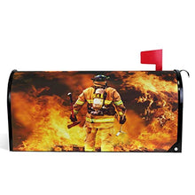 Vigile del fuoco, motivo pompiere, cassette postali magnetiche, grandi scatole per poste, involucri per giardino, cortile, decorazione per la casa, dimensioni 64,8 x 53,3 cm